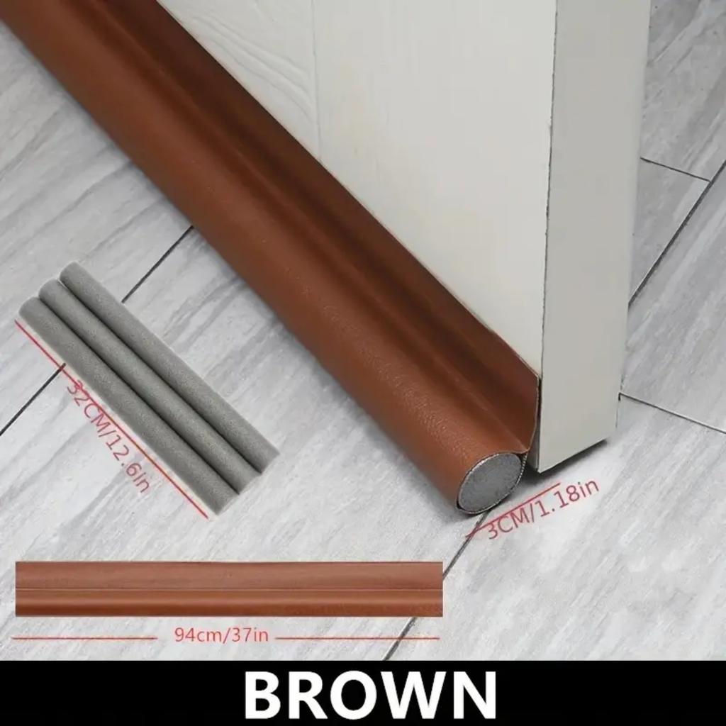1pc Door Bottom Sealing Strip Adjustable Weatherstrip Under Door Draft Stopper Anticold One Side Foam Blocker Weather Strip