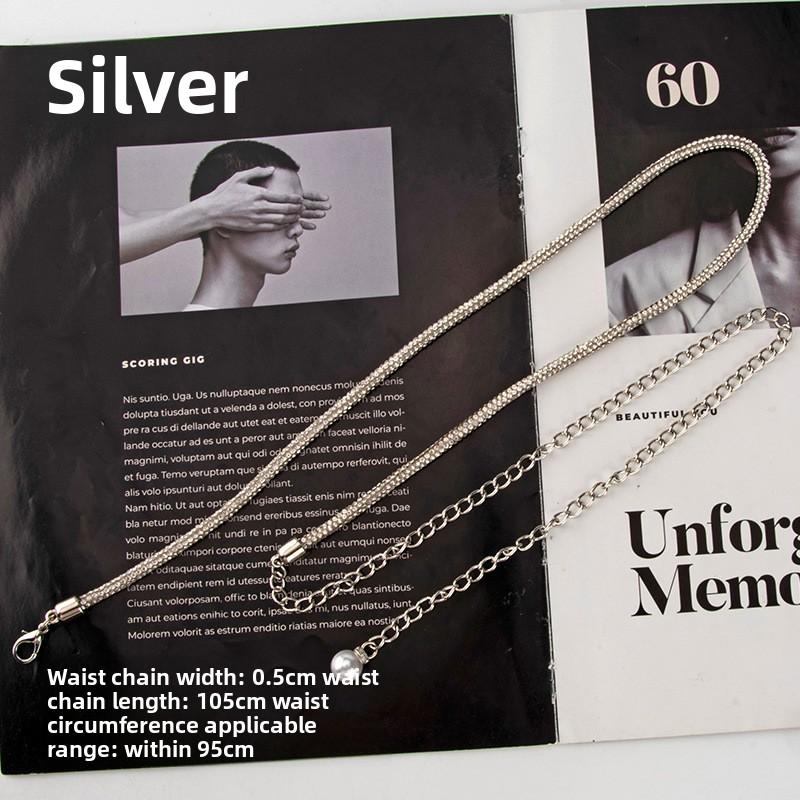 Waist chain - women's metal chain belt for dress, skirt, and sweater decoration