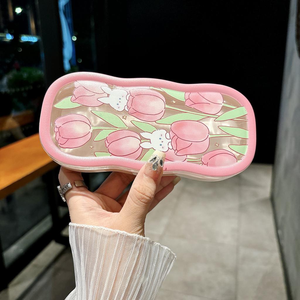 Minimalist Floral Bow Wavy Eyeglass Case,Creative Personalized Glasses Storage Box, Butterfly Kitty Eyewear Holder For Students