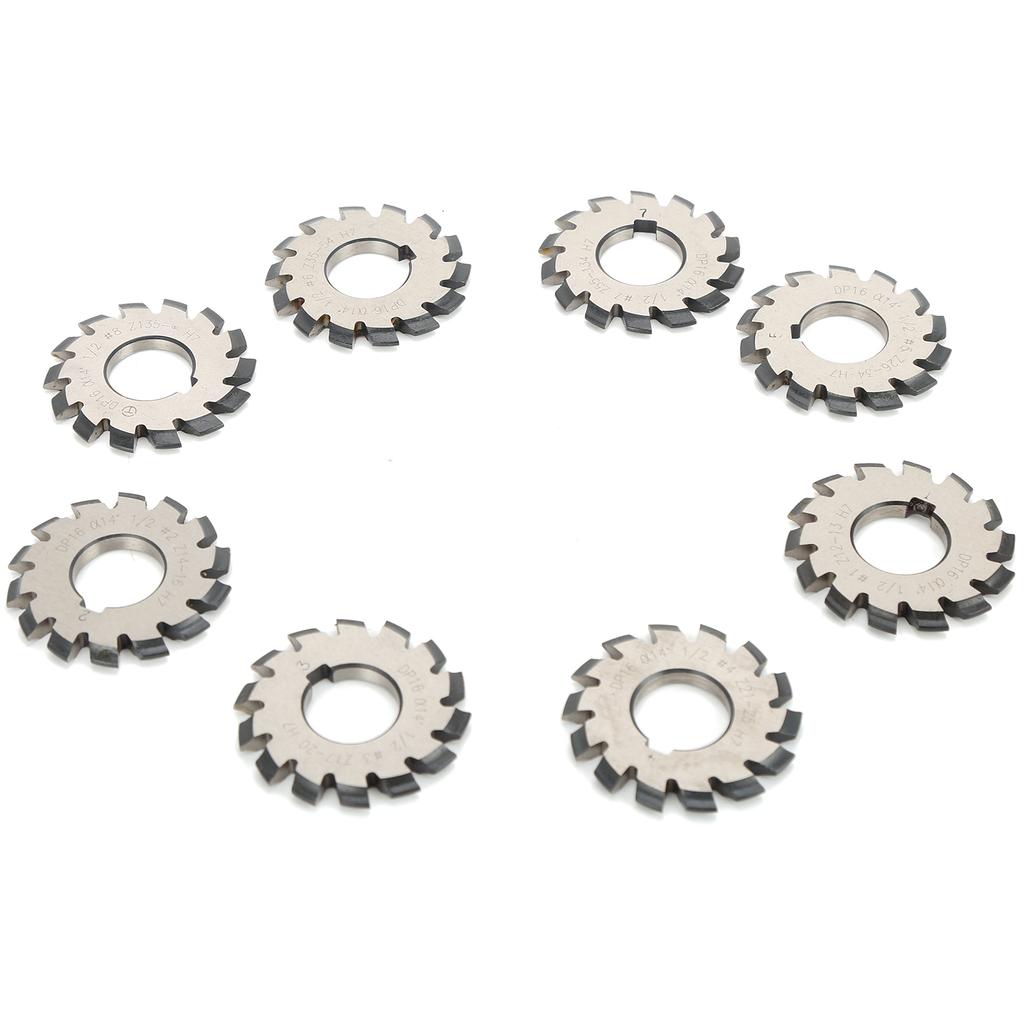 8-teiliges Evolventenzahnrad-Fräser-Set, Schnellarbeitsstahl-Schneidwerkzeuge, 14,5 Grad, 55 mm, 22 mm