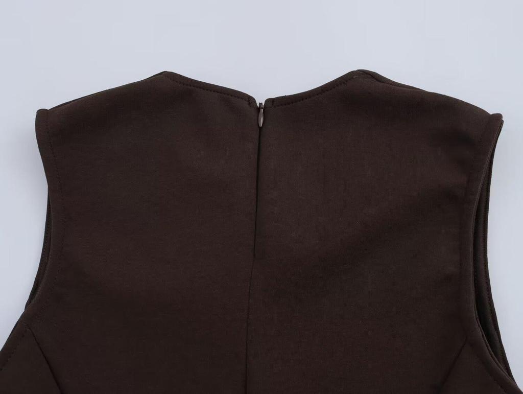 Spring 2025 Women's European & American Style Double-Sided Vest Top with Long Pants