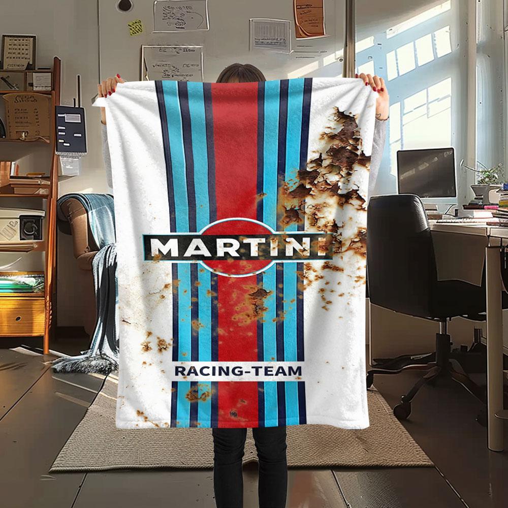 1PC Martini Racing Patterned Flannel Blanket Suitable For All Seasons for Home Decor Warmth and Comfort Gifts Holiday Present