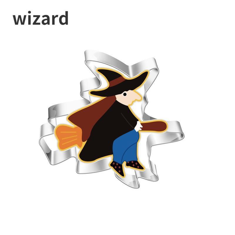 6 Stile Halloween Edelstahl Ausstechform Kürbis Fledermaus Zauberer Geist Schwarze Katze Form DIY Backwerkzeuge für Küche