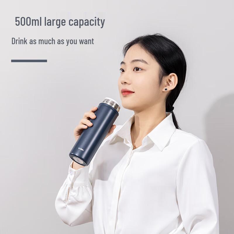Deli LL601-BWE 500ml Stainless Steel Insulated Water Bottle