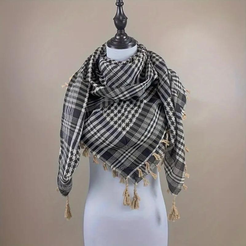Breathable Shemagh Tacticals Desert Scarf Wrap Winter Shawl Neck Warmer Cover Head Wrap Windproof Tassels Scarf