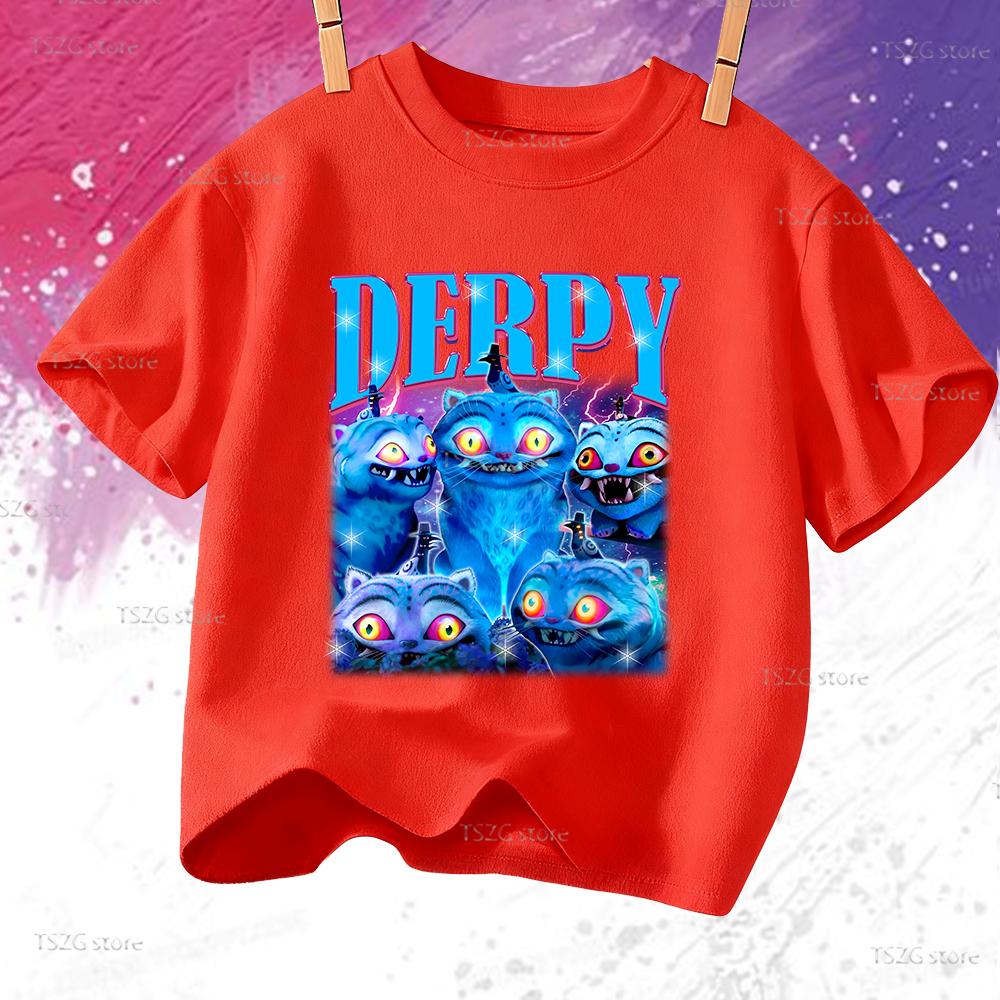 Summer Vintage KPop Demon Hunters Pet Tiger Cartoon Children T-Shirt Anime Short Sleeve Girl Boy Tee Shirt Cute Tops Kid Clothes