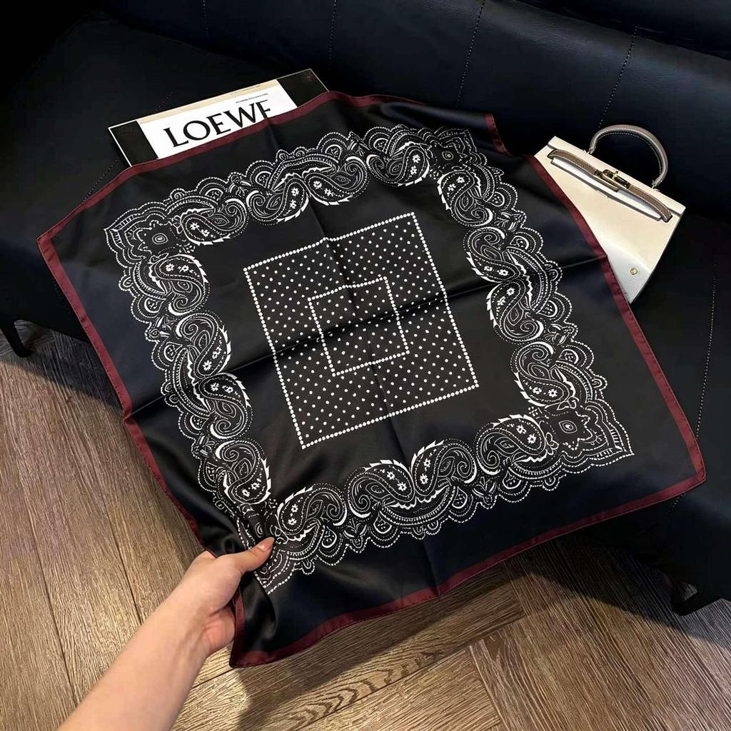 Elegant Silk-Style Square Scarf: Fashionable, Professional Decorative Shawl for Women