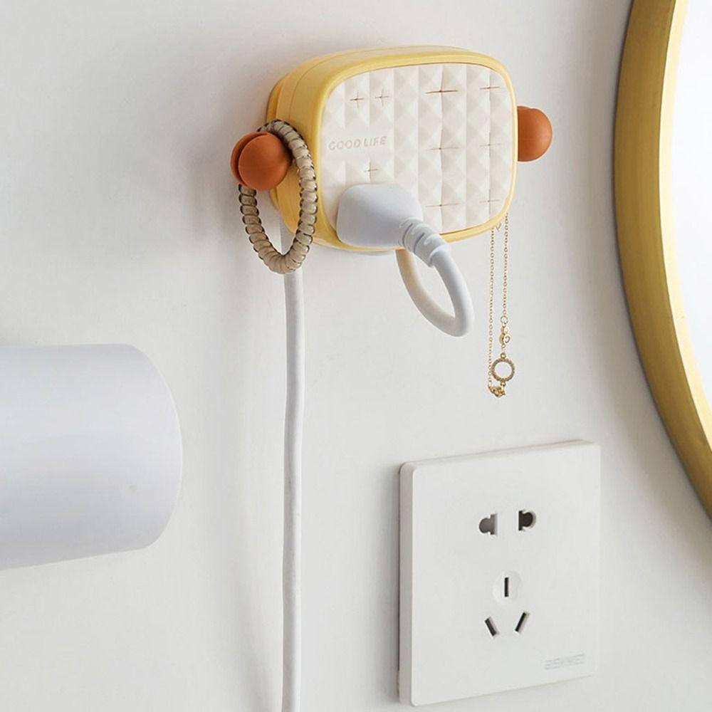 

Dustproof Plug-in Shield Box Plastic Socket Storage Box Practical Cord Plug Clip Bedroom жёлтый