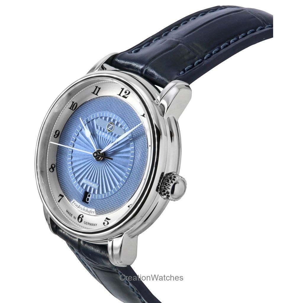 ZEPPELIN Friedrichshafen Leather Strap Blue Dial Automatic 85563 Women's Watch