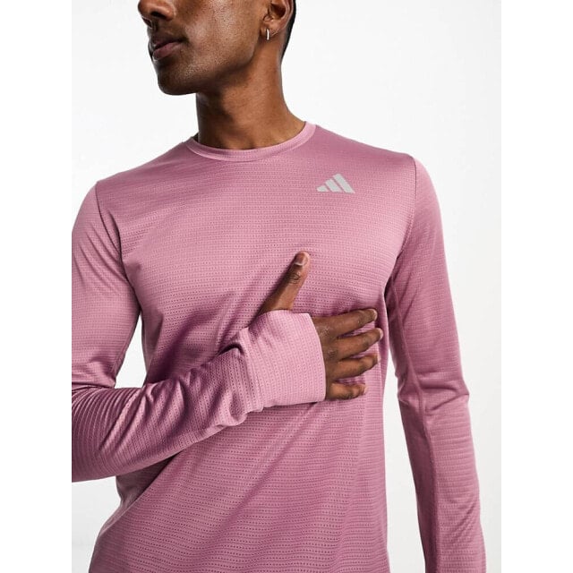 

Сиреневая футболка с длинными рукавами adidas Running own the run