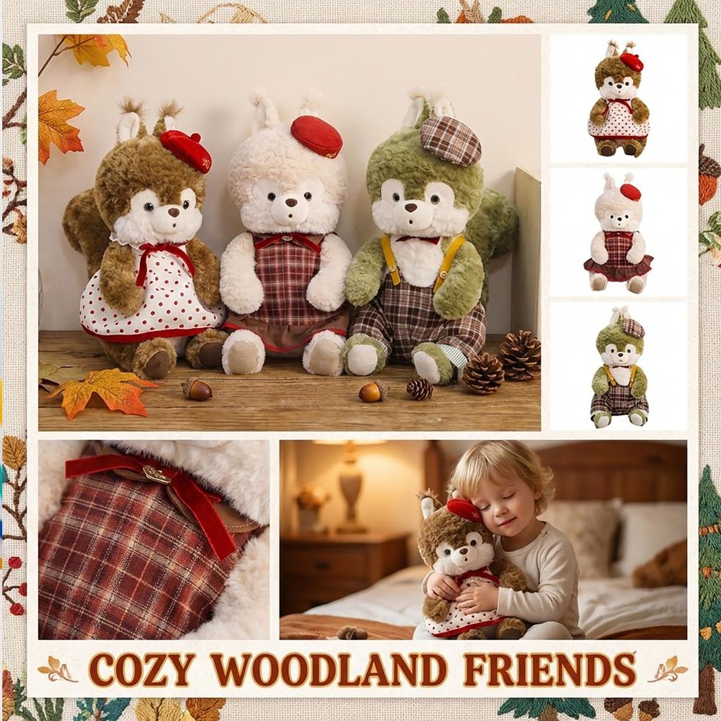 Squirrel Plush Toy, A Cute And Cuddly Stuffed Animal, Comfortable And Realistic, Making It An Ideal Plush Doll
