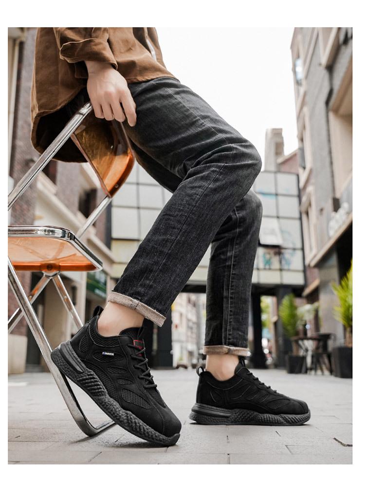 Men's Breathable Mesh Sneakers - Anti-Slip, Soft Sole, Casual Work Shoes for Summer