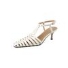 Fashion 2025 New Size 34-40 Women Heeled Sandals Gladiator Straps High Heels Summer Shoes Vintage Open Pointy Toe Sexy Party Office Lady