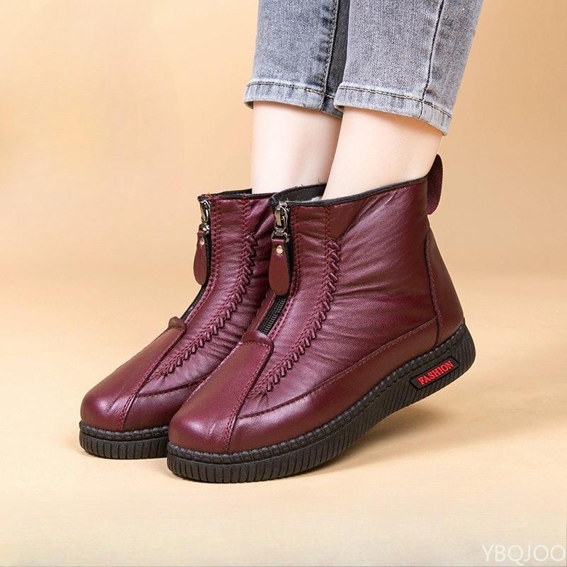 Fashion Winter thick warm cotton shoes with soft soles waterproof anti slip simple comfortable wear-resistant women's cotton shoes
