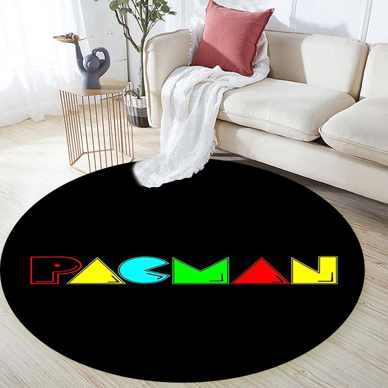 Pac‑Man Pattern Round rug,Carpet Rug for Living Room Bedroom Playroom ,Non-slip Floor Mat,Holiday Gifts and Birthday Gifts.