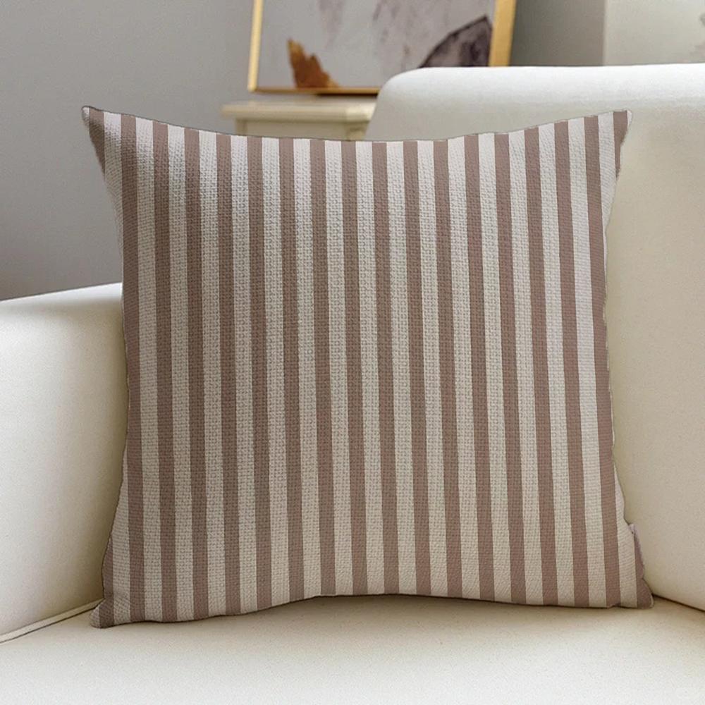 S-Stripes Cushion Cover Cushion Cover Pillowcase, Anti-Mite Invisible Zipper, Linen Sofa Cushion