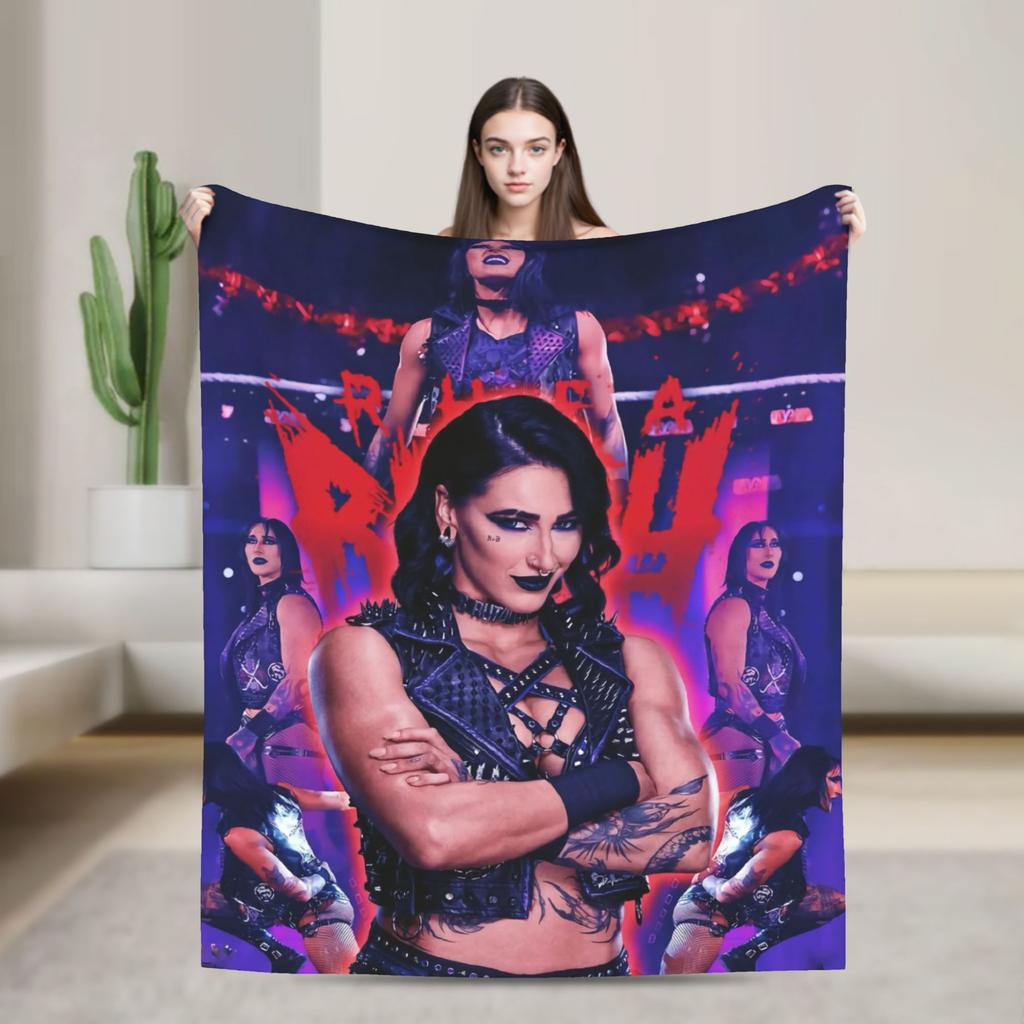 Rhea Ripley Wrestler Decken Warm Weich Neuheit Plüsch Überwurfdecke Für Mädchen Jungen Outdoor Flanell Tagesdecke Bettbezug