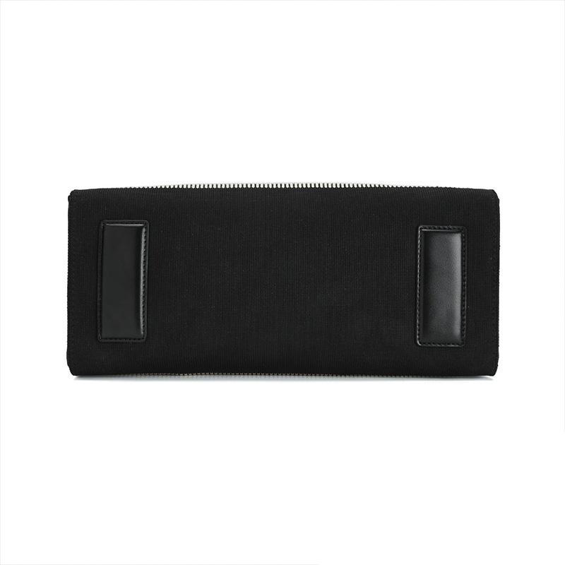 FILA Golf Series Classic Striped Fabric Tote Bag With Hidden Zipper Pocket Women tote bags Black A13W545163FBK