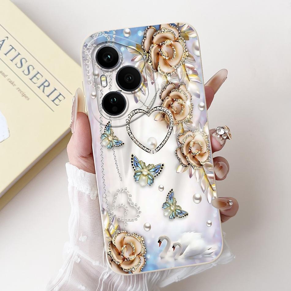 For Honor 400 Pro Honor400 Beautiful Bow Rose Painting Phone Case For Honor 400 400Pro 5G Soft Silicone Cases