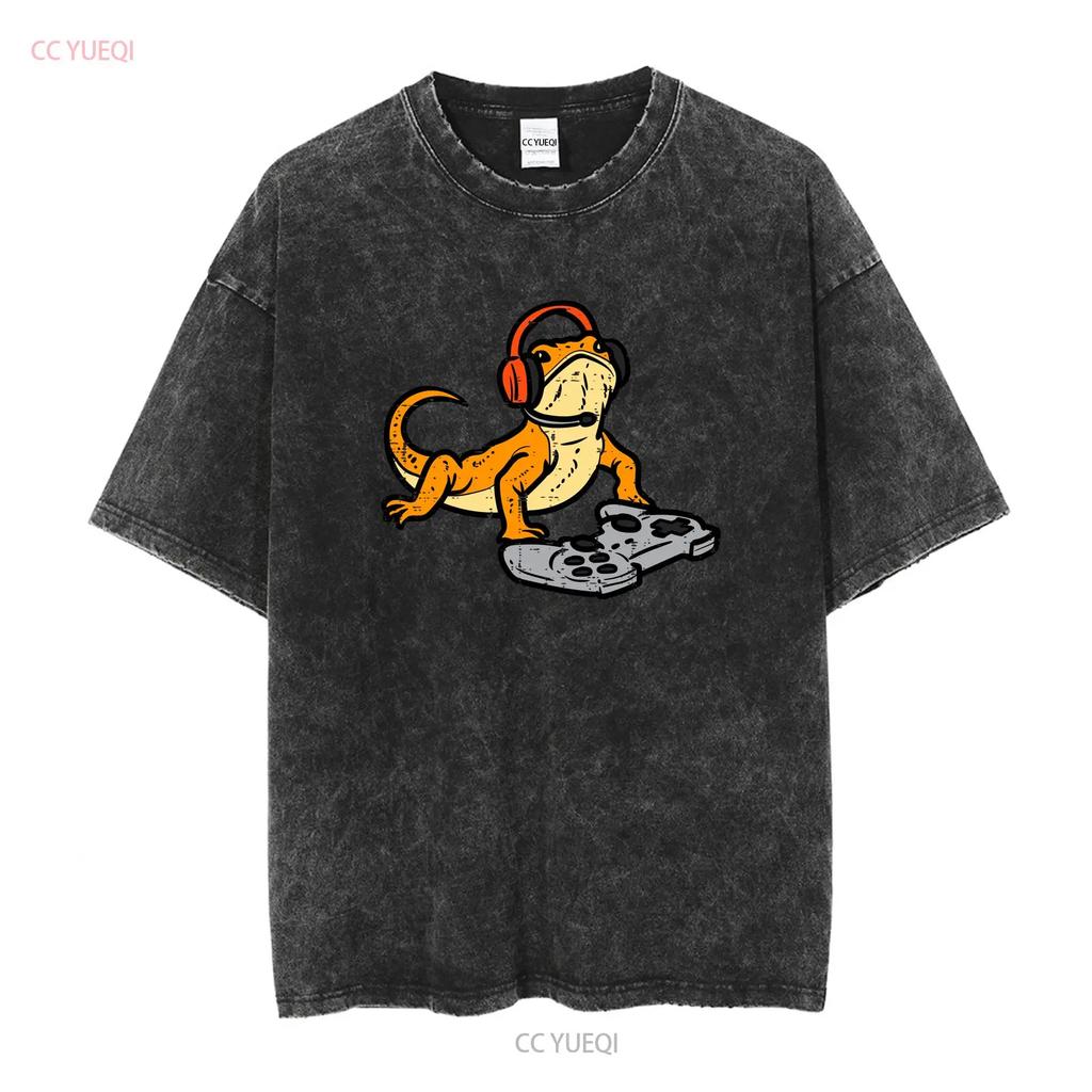 New Bearded Dragon Video Gaming Funny Gamer Animal SHIRT MADE IN USA Size S 3XL vintage Washed designer clothes Versatile Soft