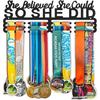 Metal Medal Hanger Display Wall Mount Trophy Rack Award Holder for Ribbons and Medals Easy Install