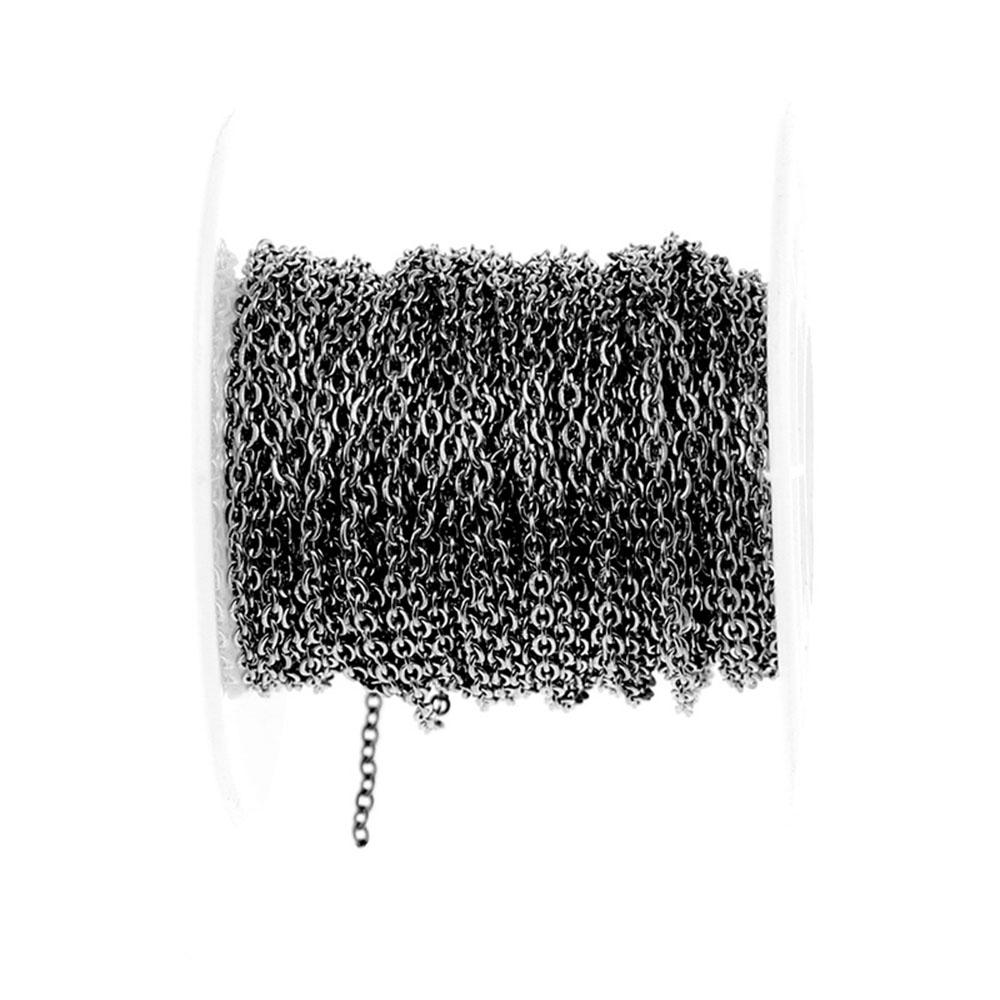 Kettenware 20 Meter/Rolle Edelstahl Kabelgliederketten 1,2/1,5 /2,0/2,5 mm für DIY Halsketten Schmuckherstellung Handwerk