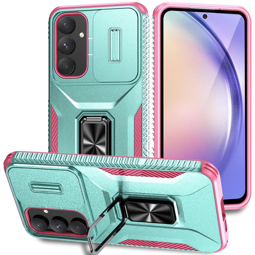 Per Samsung Galaxy A55 5G Custodia TPU+PC Protezione Obiettivo Fotocamera Cavalletto Copertura Telefono