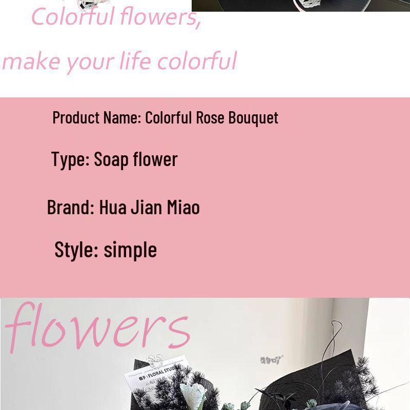 Premium Colored Rose Soap Bouquet for Romantic Occasions - Valentine's Day & Birthday Gift