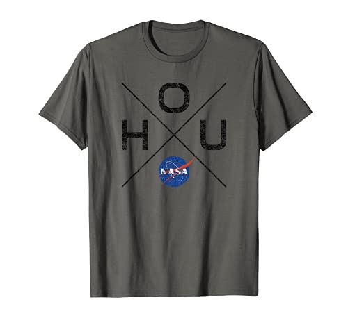 NASA x Houston Cross Design (Black Distressed) - Texas T-Shirt