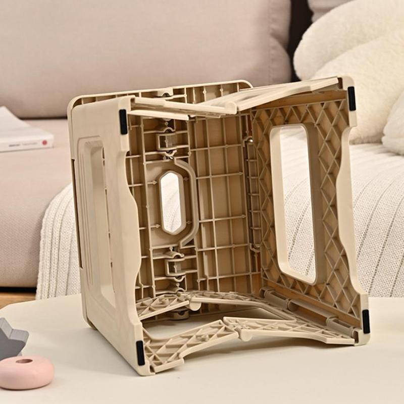 Lightweight Folding Step Stool Multi Purpose Handheld Thickened Footstool Non-Slip Plastic Small Benches Kitchen