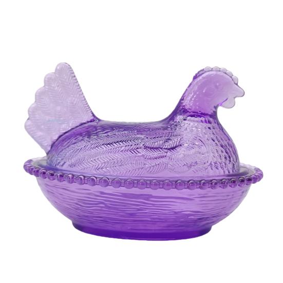 Блюдо в форме курицы Пищевой пластик Банка для конфет с крышкой Герметичный Пылезащитный контейнер для хранения Коробка для организации дома фиолетовый