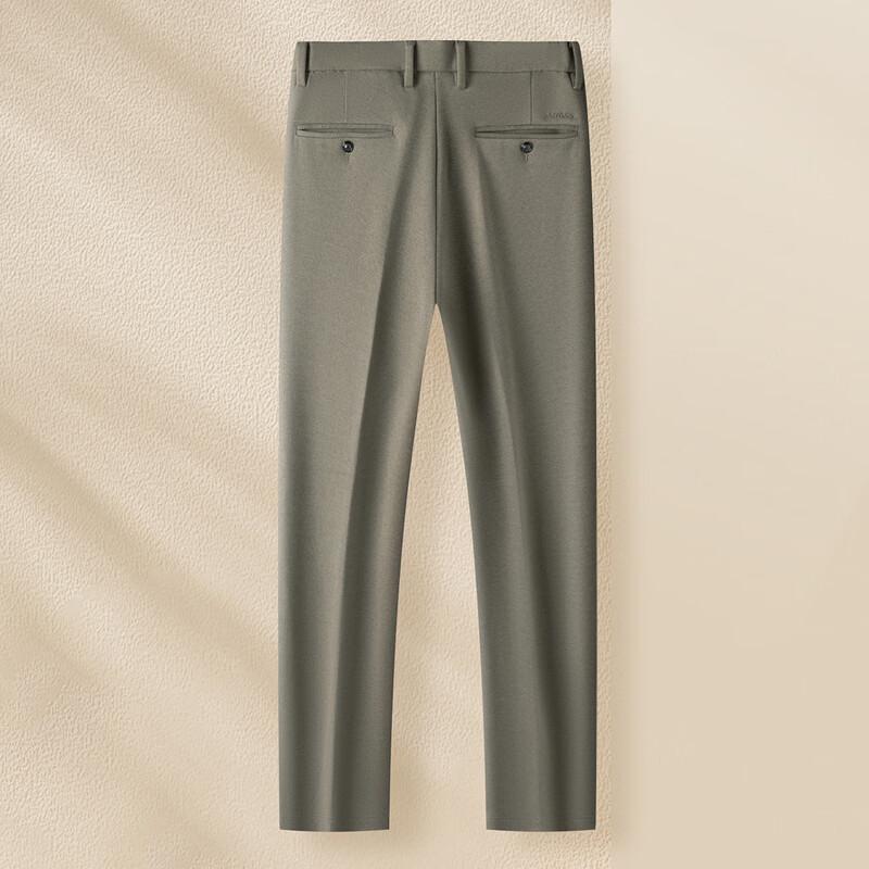 MONTAGUT Men's Wool Blend Straight Fit Trousers