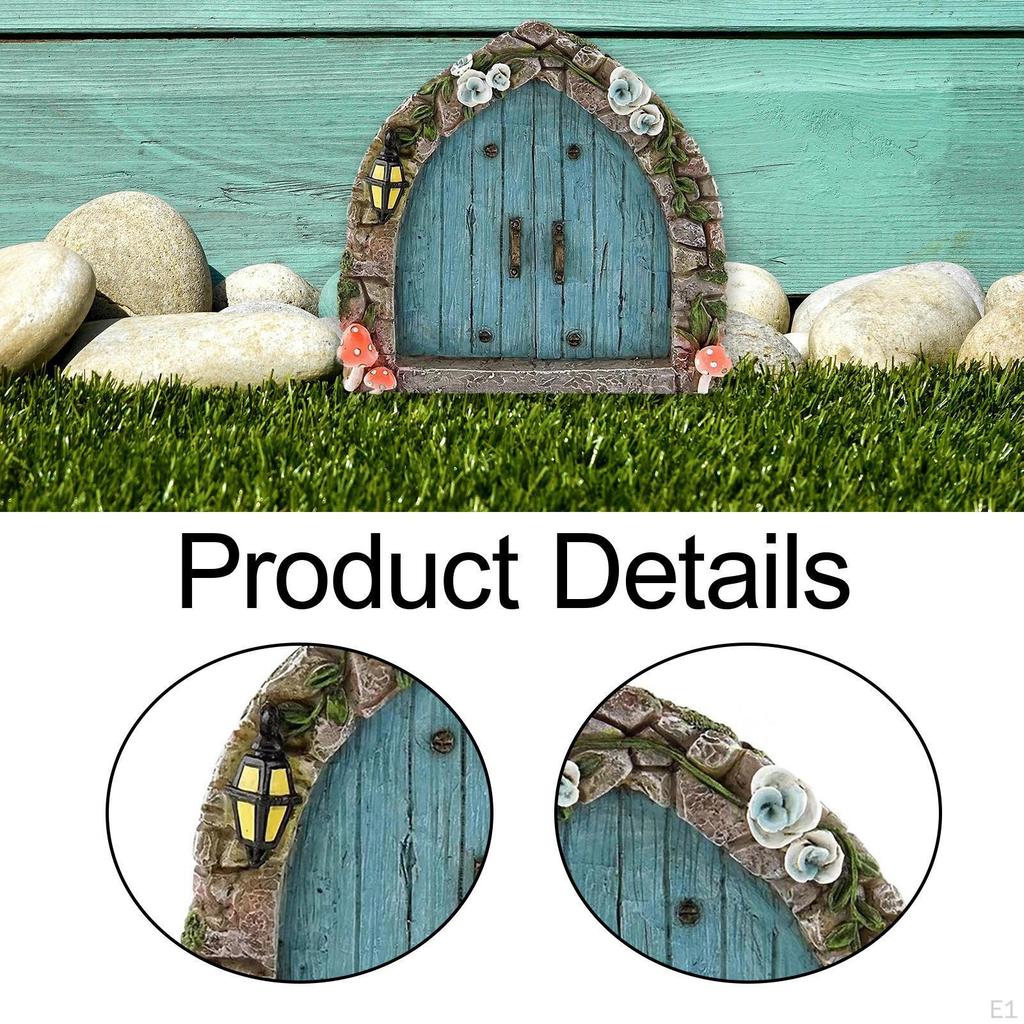 Wooden Garden Fairy Door Outdoor Decor, 2D Decorative Tree Decoration, Tiny House for Indoor