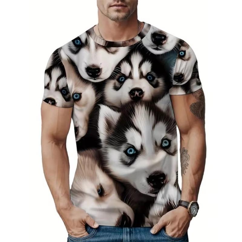 T Shirt Short Sleeve Men Wear Summer Round Neck Tees Plus Size Men’s Simple 3D T Shirts