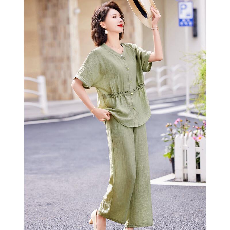 Pasite Damen Sommer locker geschnittenes T-Shirt & Lässige Hose Set