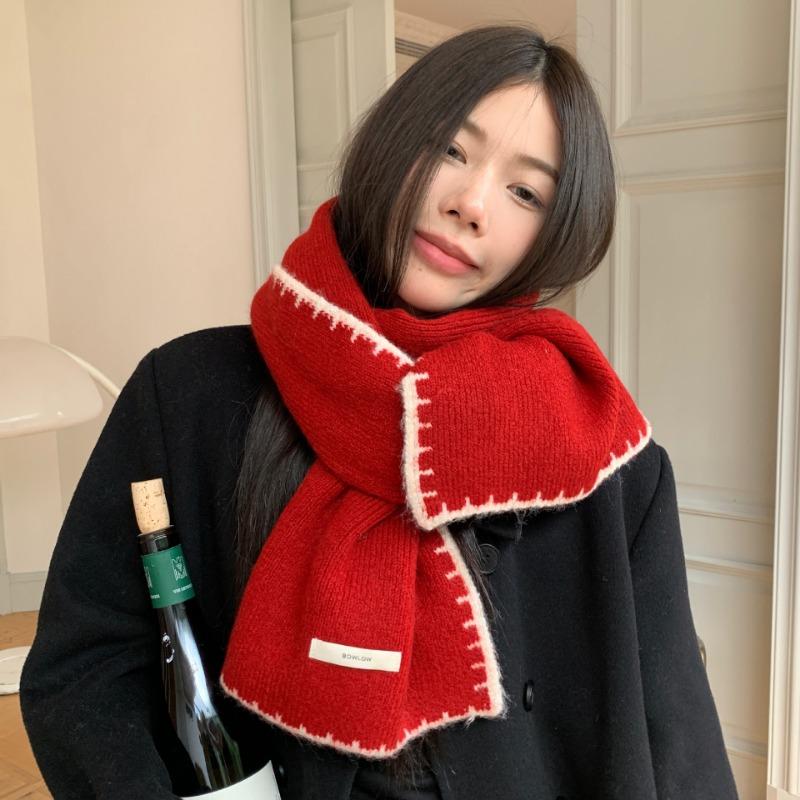 

Snow Night Christmas Red~ Super Soft Wool Blended Scarf Heavy Industry Edge Locking Craft Versatile Couple Scarf