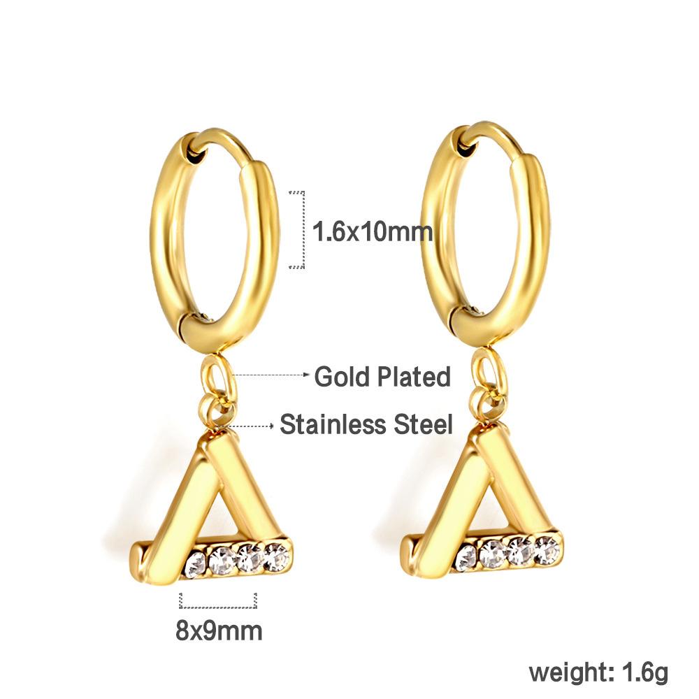 Spiral Planet Earrings Design Mushroom U-Shaped Fishtail with White Diamond Ear Buckle Stainless Steel Earrings