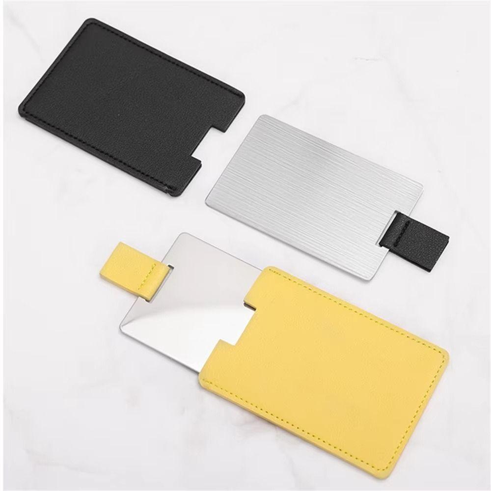 Leather Cover Stainless Steel Cosmetic Mirror Handheld Makeup Mirror For Cosmetic Tools