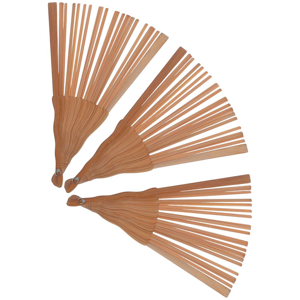 3Pcs Wood Folding Fan Frame Unfinished 22Cm DIY Hand Fan Material Japanese Style Creative Craft Kit for Festivals Shows