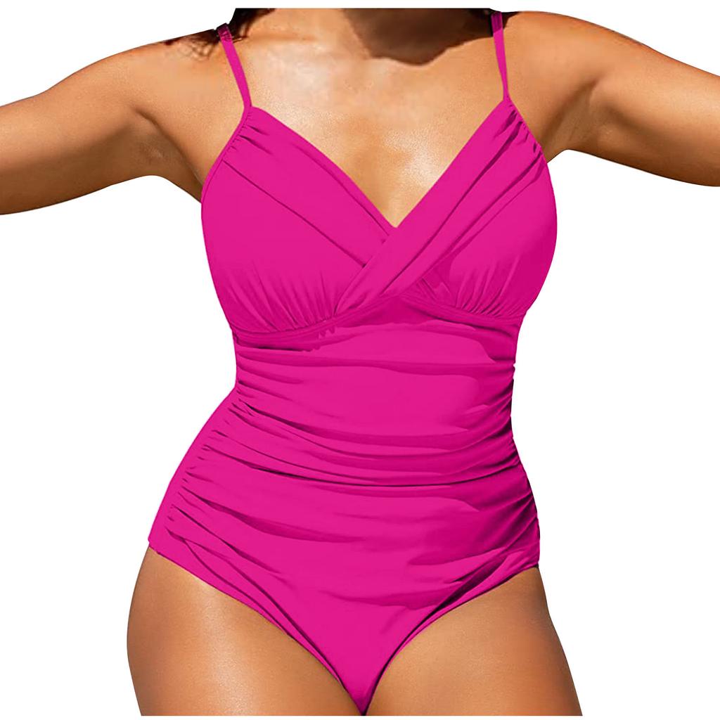 Kobiety seksowny jednolity z miseczką na piersi bez fiszbin Bikini Deep V jednoczęściowy strój kąpielowy
