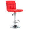 Bar Stool Set 2 Pcs Red Faux Leather