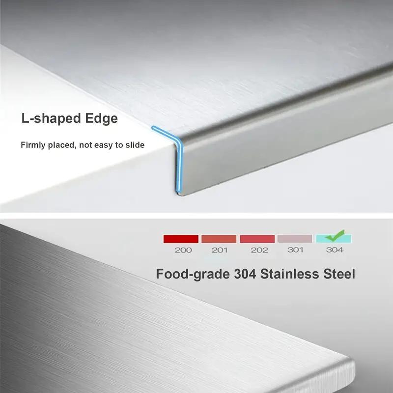 Extra Large Stainless Steel Cutting Board - Thick, Food-Safe for Smooth Rolling & Kneading In the Kitchen