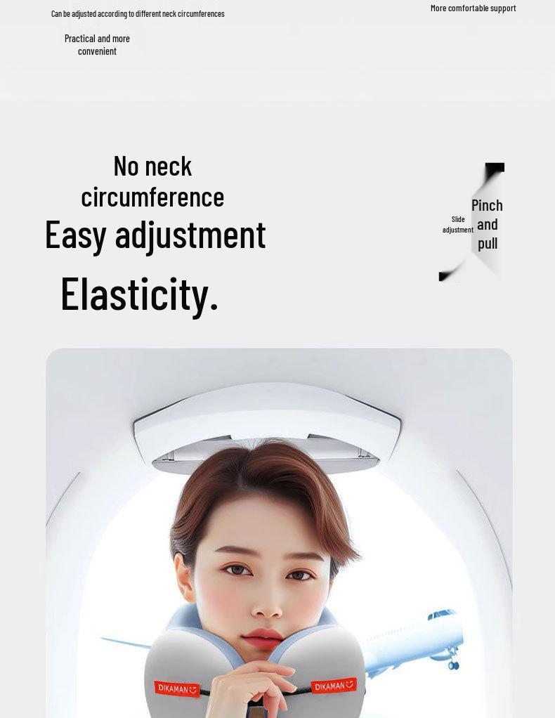 Portable U-shaped Memory Foam Neck Support Pillow for Travel and Long Trips