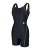 Lenomasuyeongbog Women'S Piping U-Back 3/4 Half-Body Swimsuit Black Rn-Ls2G562-Bk
