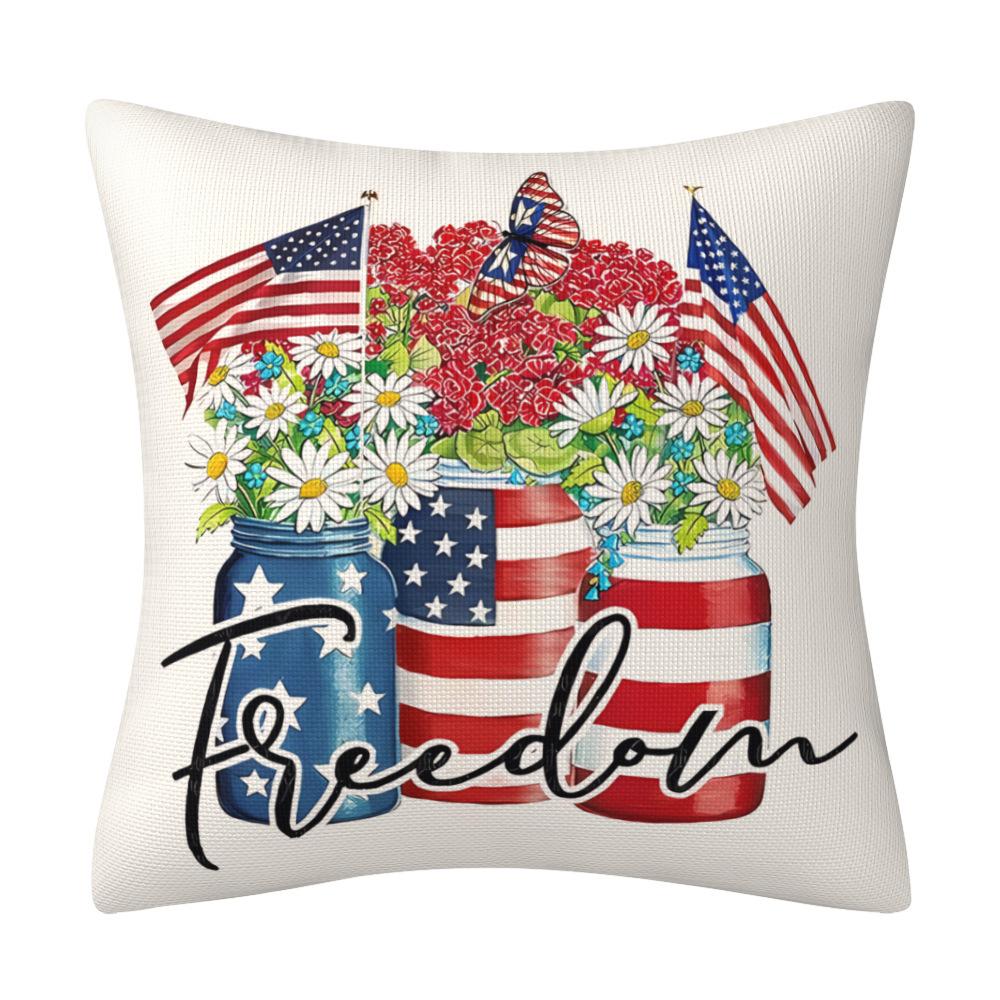 

New Independence Day Blue Red Stripe Line Pillow Case American Star Stripe Home Ornament Pillow Case Premium Durable 45 * 45Cm (excluding pillow core)