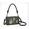 Damen Vintage Blumen Stickerei PU Leder Umhängetasche Kleine Handtasche Schultertasche Verstellbarer Riemen Lässige Tägliche Reise Damen Handtaschen