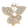 Vintage Clothing Accessory Women Butterfly Brooch Pin, Shape Lapel Pin with Alloy Faux Pearls Rhinestones, Jewelry for Dresses Coats Jackets Pins