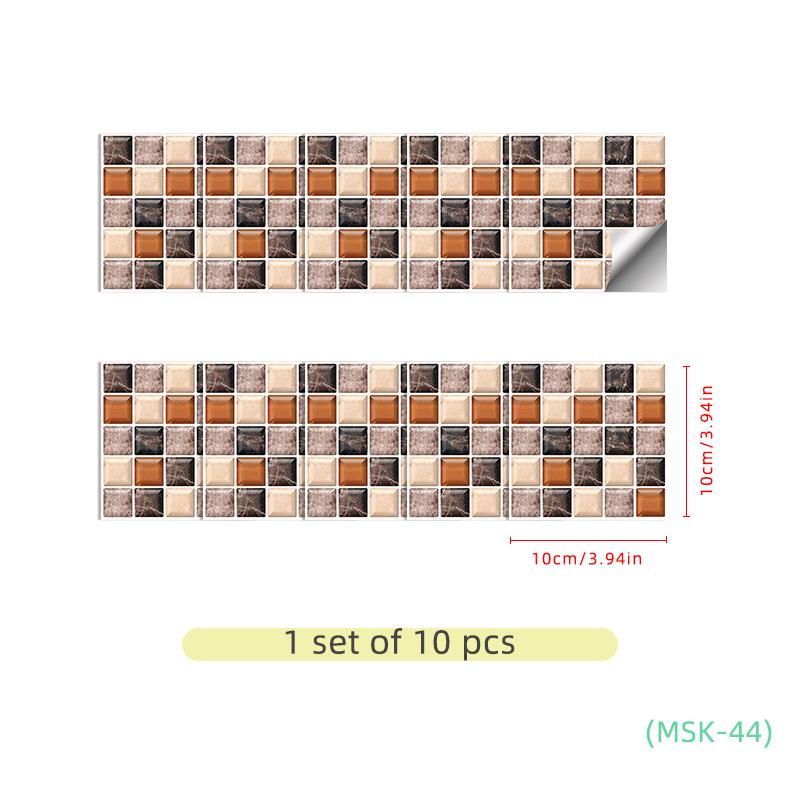 

Mosaic Tile Sticker Bathroom Waterproof Self-Adhesive Crystal Film Wall Sticker 10 * 10Cm crystal film 10 pieces