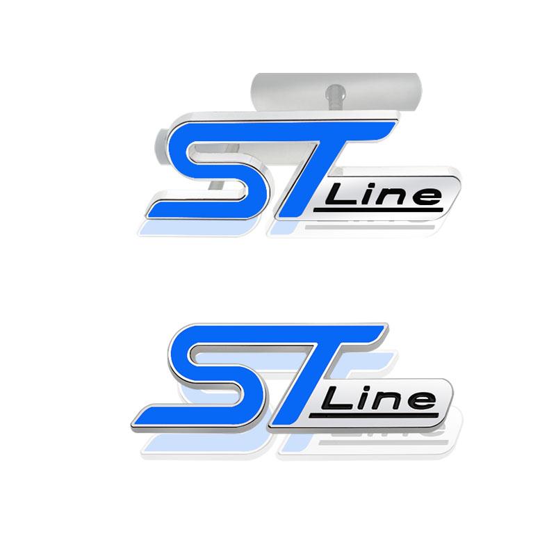 3D ST LINE Grille Emblem METAL Rear Trunk Car Badge sticker For Ford Focus x 2 3 FIESTA Kuga ESCAPE Vignale Mondeo EcoBoost