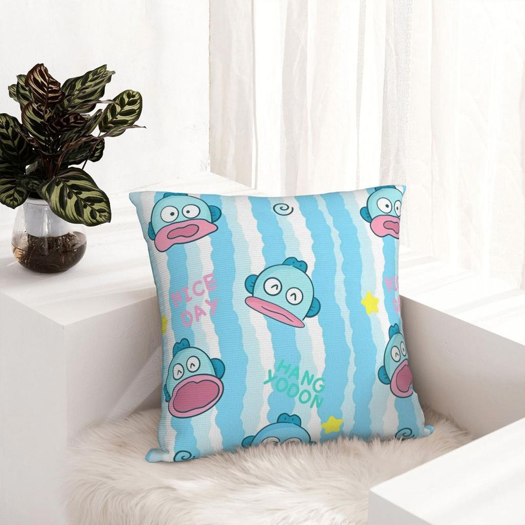 Hangyodon Cute Cartoon Pillowcase Soft Fabric Cushion Cover Decorative Pillow Case Cover Home Square 40*40Cm